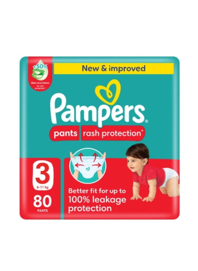 Aloe Vera Pants Diapers Size 3 Giant Pack 80 Count