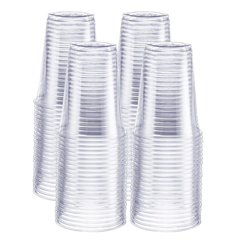 GUSTO 16 oz  100 Count Crystal PET Clear Plastic Cups for Parties  Ideal for Cold Beverages Smoothies and Parties  Formerly Comfy Package