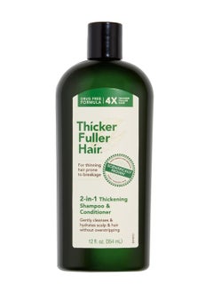 Thicker Fuller Hair Thicker Fuller Hair 2-in-1 Thickening Shampoo and Conditioner for Men - Shampoo for Thinning Hair - Hydrating Shampoo with Aloe Leaf Juice - 12 oz  - Image 1