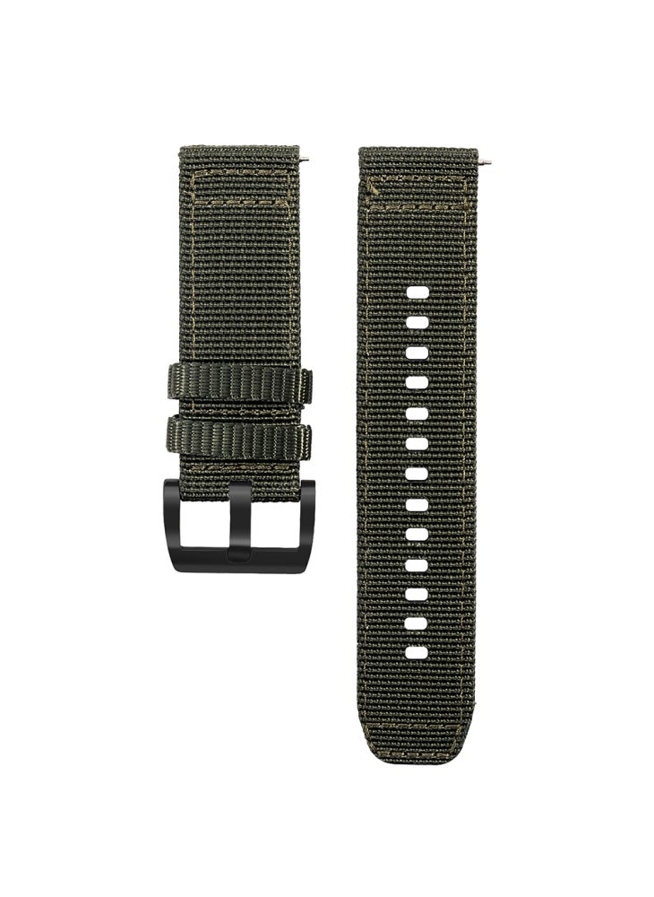 Beauenty For Huawei Watch GT 5 Pro 46mm/Xiaomi Watch S4 Watch Band 22mm Nylon Woven Strap - Army Green - Image 1