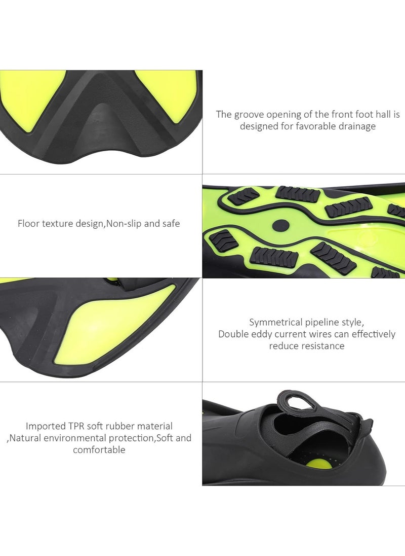 Beauenty Swimming Fins, Eco-friendly Non‑slip Diving Accessory Snorkel Flippers Silicone Black Yellow for Women for Men for Adults  - Image 2