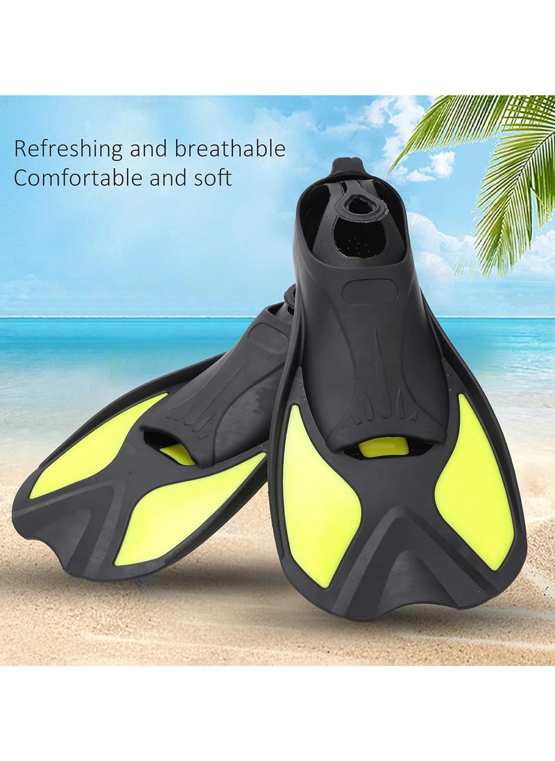Beauenty Swimming Fins, Eco-friendly Non‑slip Diving Accessory Snorkel Flippers Silicone Black Yellow for Women for Men for Adults  - Image 4