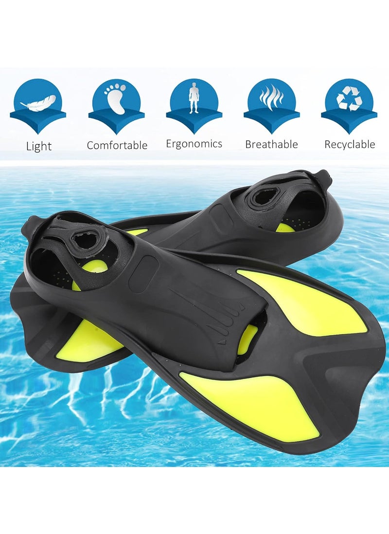 Beauenty Swimming Fins, Eco-friendly Non‑slip Diving Accessory Snorkel Flippers Silicone Black Yellow for Women for Men for Adults  - Image 5