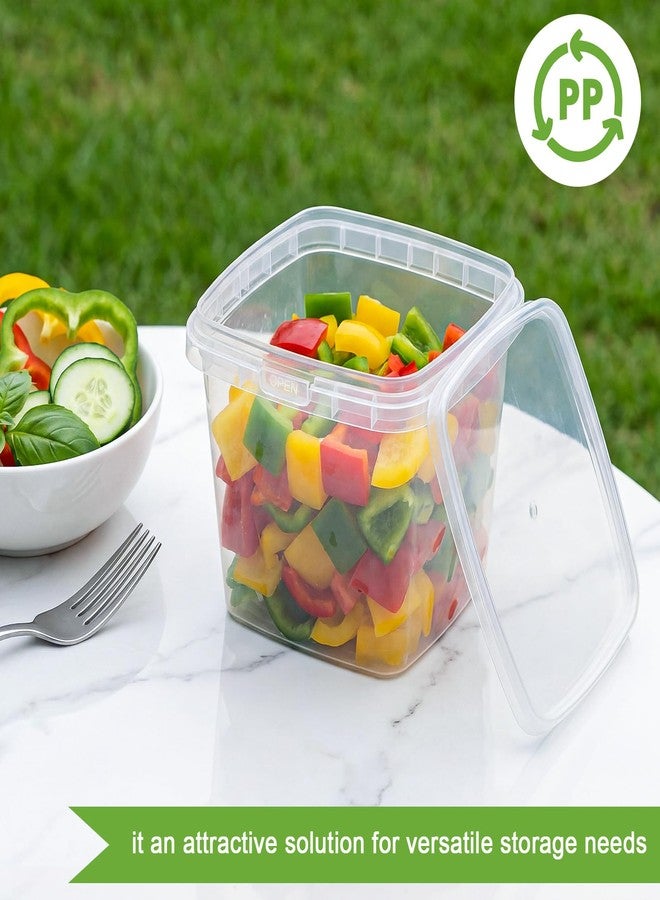 Jinei 50 Pcs 24 oz Plastic Deli Containers with Lids Clear Square Food Storage Containers Stackable Airtight Square Container with Lids with 9 Labels and Marker for Kitchen Storage Meal Take out - Image 4