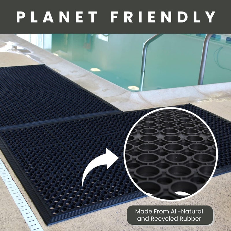 Envelor Anti Fatigue Mat Rubber Floor Mats Door Mat Non Slip Drainage Mat for Entryway, Kitchen, Restaurant, Garage, Heavy Duty Use Doormat, Commercial Floor Mat Industrial 36 x 60 Inches - Image 4