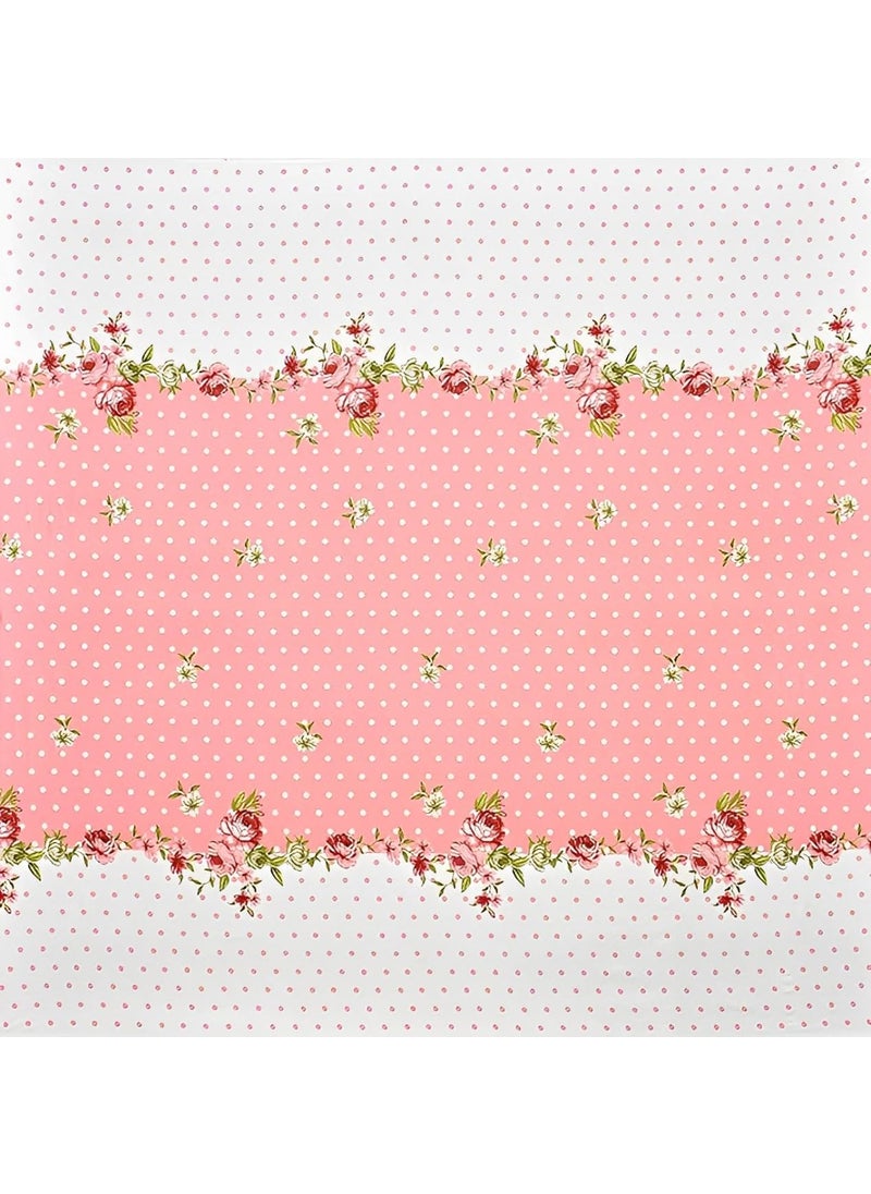 JBTC JBCT Premium 280TC Bedsheet 100 Glace Cotton 1 Bedsheet Size_90 X 100 Inch with 2 Frill Pillow Cover 2 Frill Filled Cushion Cover 1 Heart Frill Filled Cushion 6 Pcs Set Pink Dot  - Image 4