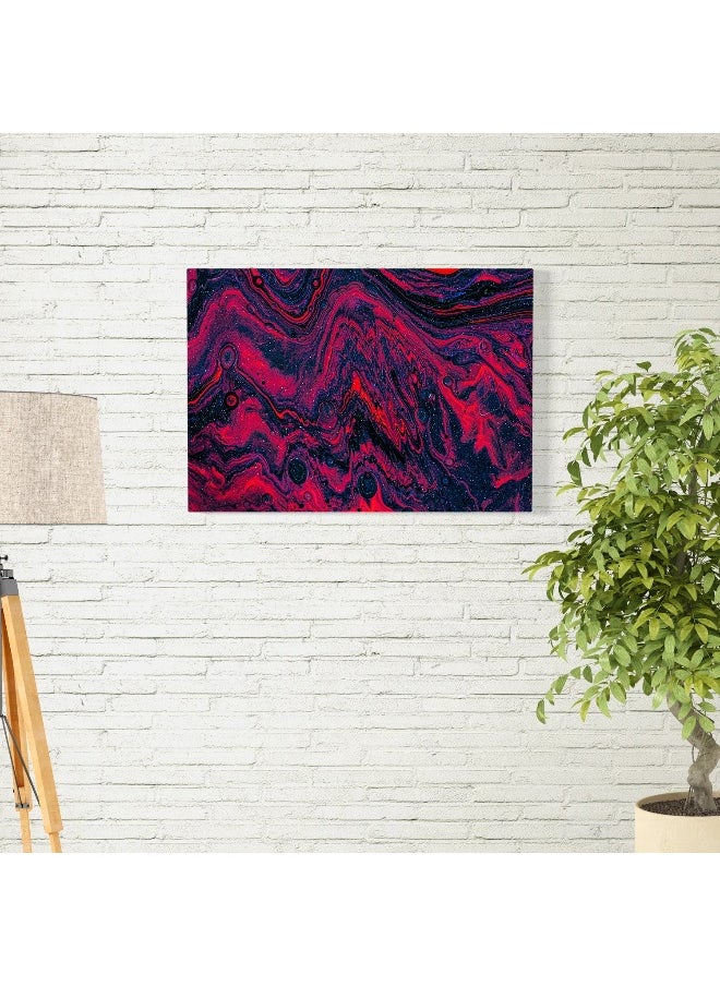 Walliv Red Abstract Modern Artwork Painting On Canvas Print For Walls 75x50 cm.  - Image 3