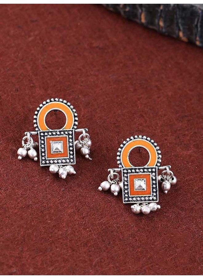 VOYLLA Sanwari Square Enameled Earrings  - Image 1