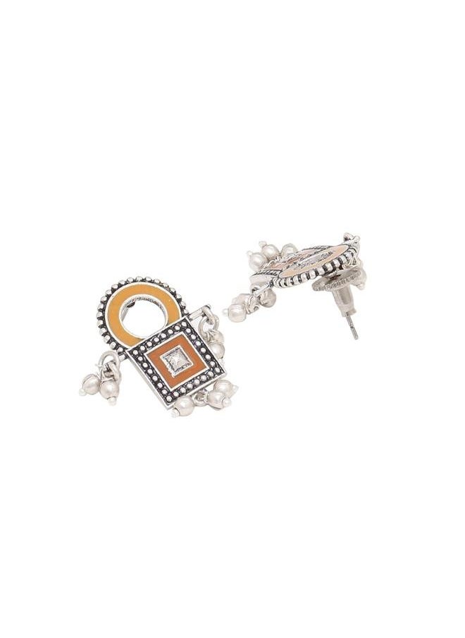 VOYLLA Sanwari Square Enameled Earrings  - Image 3