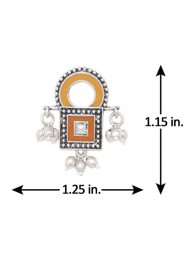 VOYLLA Sanwari Square Enameled Earrings  - Image 4