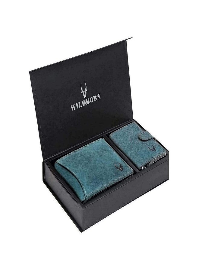 WildHorn Blue Leather Men's Wallet and Card Holder (RAKHIGIFT1173) - Image 2