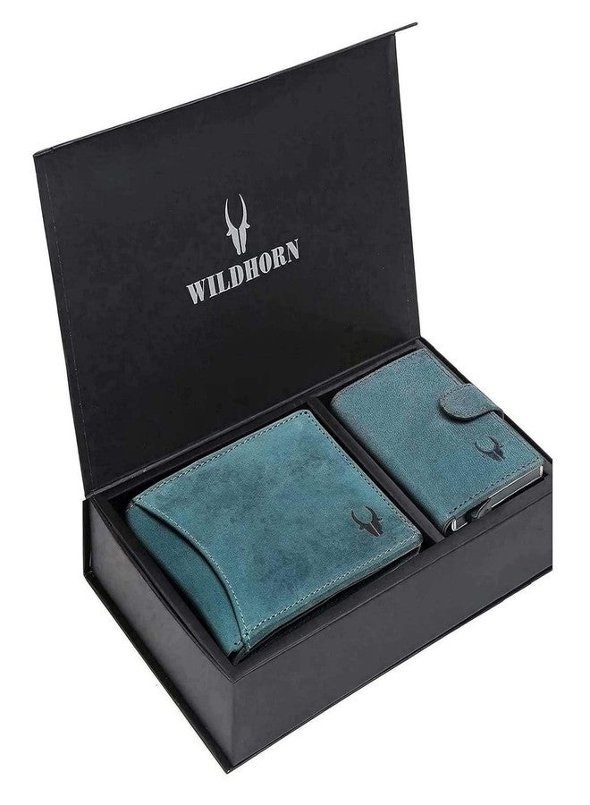 WildHorn Blue Leather Men's Wallet and Card Holder (RAKHIGIFT1173) - Image 1
