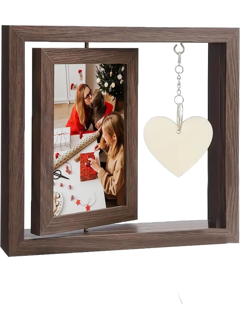 Barakah إطار صور الذكرى السنوية، هدية رومانسية للأزواج، تذكار للزواج أو العلاقة الأولى، حامل صور مزدوج 15x10 سم، مثالي لصديقة أو صديق، زفاف أو ديكور منزلي - Image 1