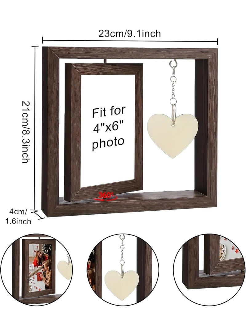 Barakah إطار صور الذكرى السنوية، هدية رومانسية للأزواج، تذكار للزواج أو العلاقة الأولى، حامل صور مزدوج 15x10 سم، مثالي لصديقة أو صديق، زفاف أو ديكور منزلي - Image 2