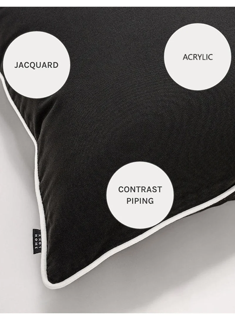 KNOT HOME Cushion Aelia Steele (with filler) Pillow Knot Home Cover Set for Modern Sofa Contemporary Living Room Bedroom and Office Soft Washable