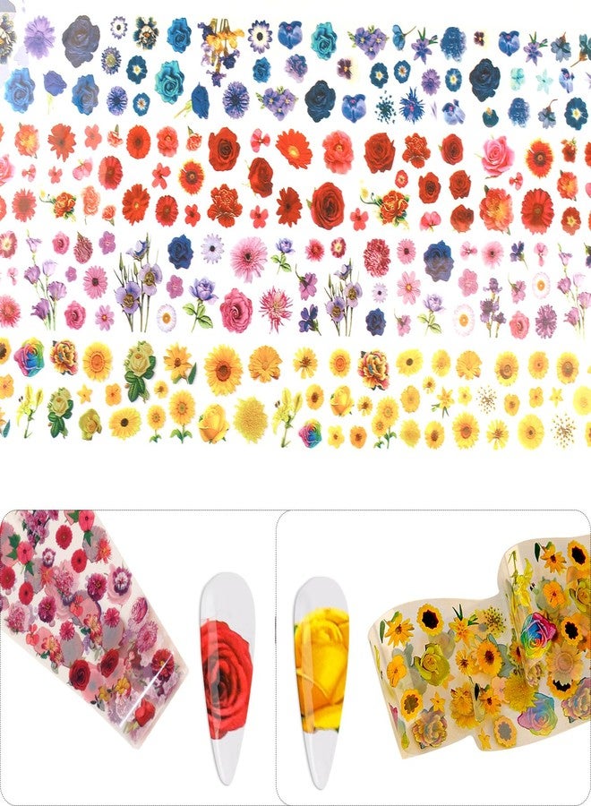 DANNEASY 10 Roll Flower Nail Foil Holographic Nail Foils Starry Sky Transfer Foil Sheets 3D Nail Stickers Decal Nail Art Foil for Women DIY Manicure Decoration - Image 5