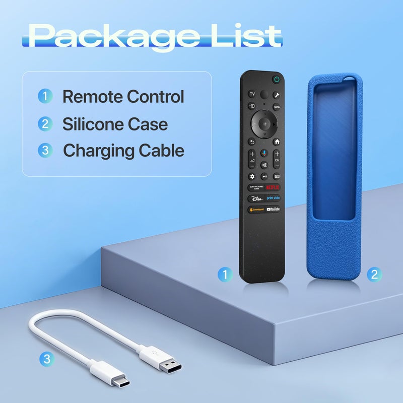 Huayu Voice Replacement for Sony TV Remote, for All 2019-2025 Sony Remote Control for Bravia Google/Android Smart 4K 8K LED OLED UHD TVs (with Backlit, Voice Control, Remote Finder and USB Changing) - Image 3