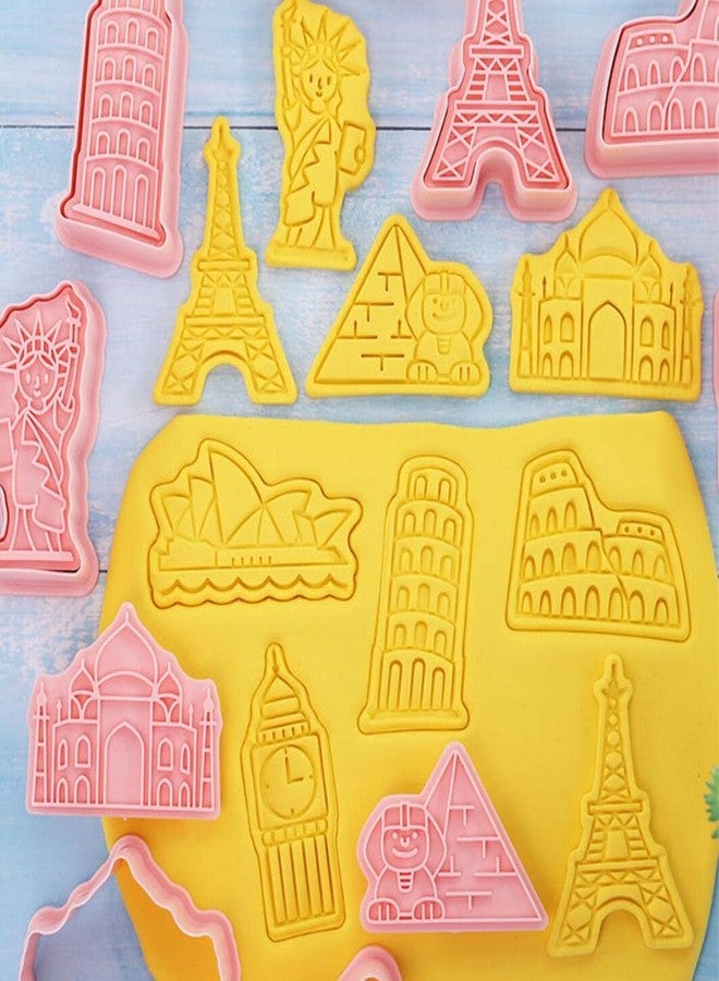 MayeBridge 8 Pieces Statue of Liberty Cookie Moulds For Baking Cookie Mould Press Eiffel Tower Cookie Mould Set Kitchen Tools Plastic Cookie Stamps (Statue of Liberty) - Image 2