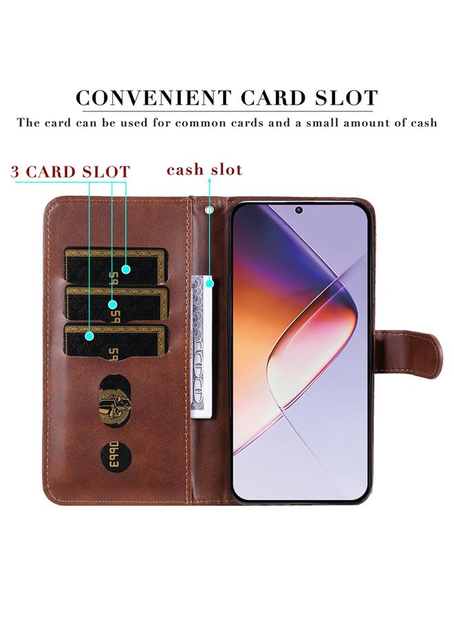 Zaboon Case For Infinix Note 40 4G Fashion Calf Texture Zipper Leather Phone Case - Image 4