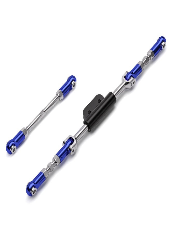 TREAL 7075 Aluminum Front Steering Link Set Drive Linkages for Vanquish VS4-10 H10 Optic(Blue) - Image 1