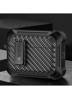 Case Cover For AirPods Pro Alpha Carbon Fiber Wireless Bluetooth Earphone Protective Case Black