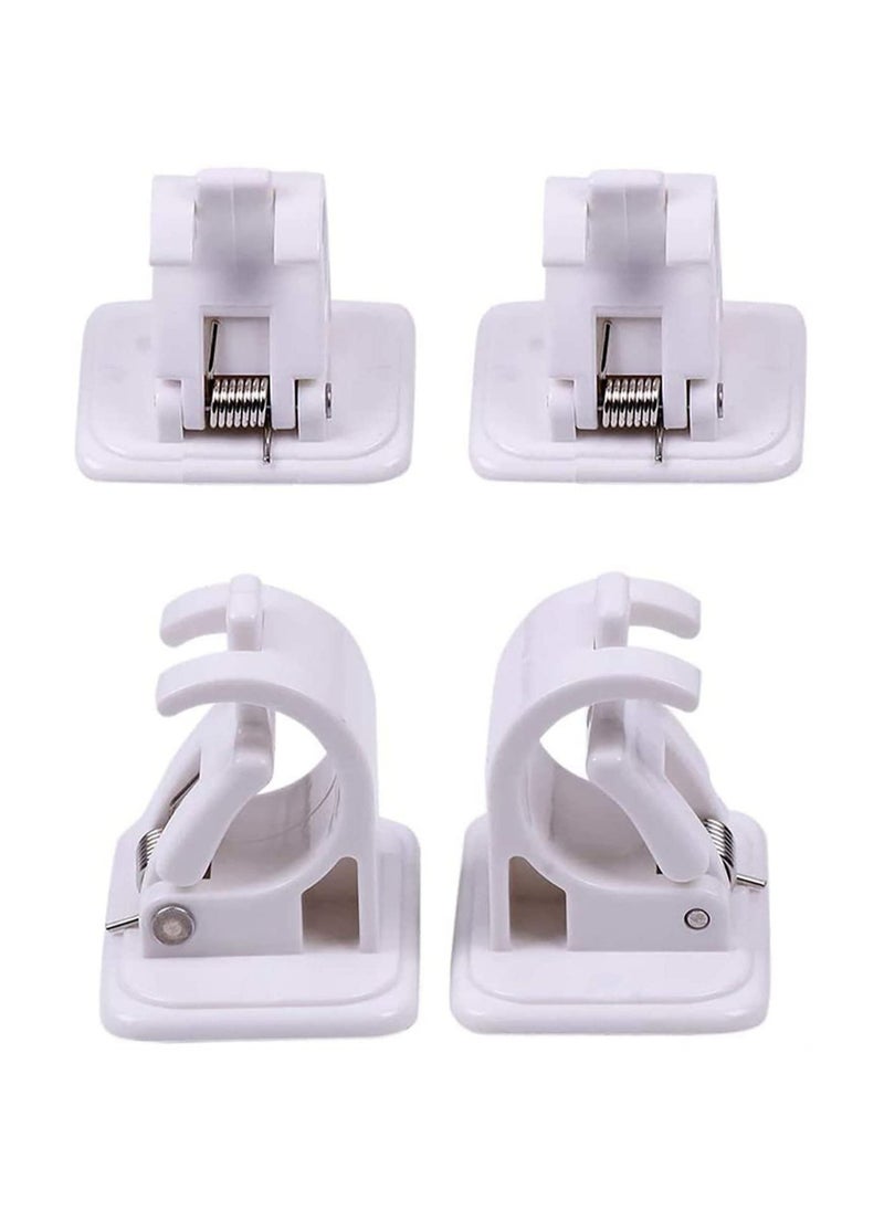 SYOSI Adjustable Rod Bracket, 4Pcs Nail Free Self Adhesive Curtain Rod Brackets, No Drill Round Rod Fixing Clip for Hanging Net Curtain, Party Garden Decoration  - Image 2