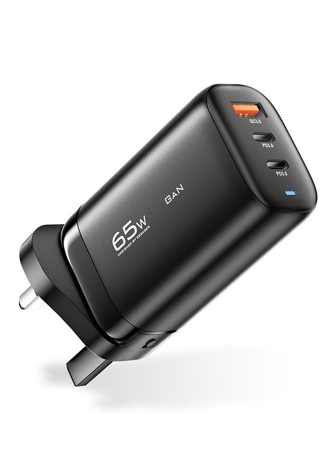 Luttec GAN 65W USB C Charger Adapter, 3-Port Foldable Laptop Charger Type C Quick Wall Charger Plug, Compatible with iPhone/Huawei/Android/Tablet Small, Portable, Safe and Durable  - Image 2