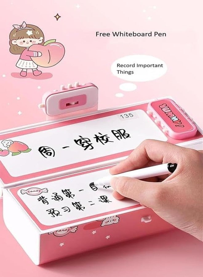 QQ Show New Case Space Light Blue Pencil Box Multi-Functional Pencil Box with Double Password Lock Stationary Organizer Case Suitcase Style Pencil Case for Girls Boys - Image 3