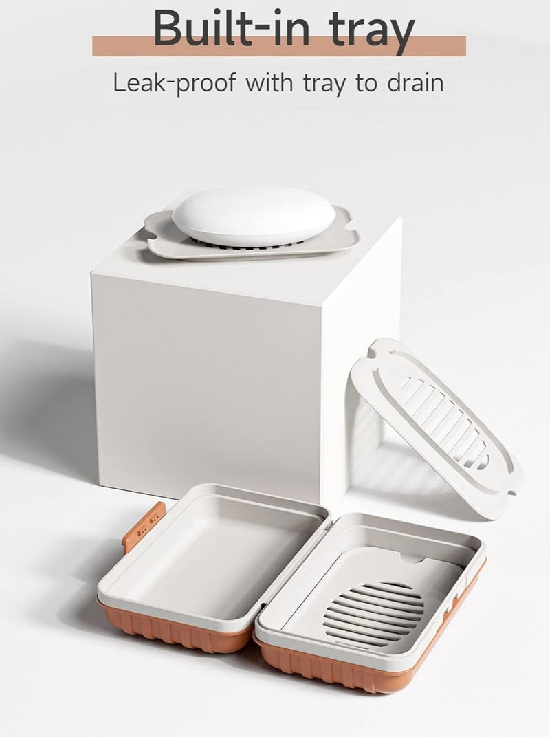 Loquat Travel Soap Container,Soap Bar Holder with Lid Leakproof Soap Dish Travel, Portable Travel Soap Case - Image 3