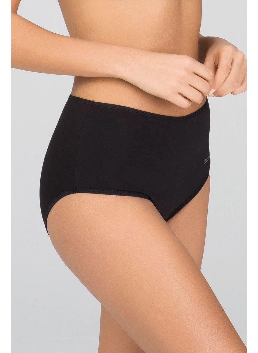 KOM Women's Combed Cotton Lycra Basic Maxi Panties 4 Pieces