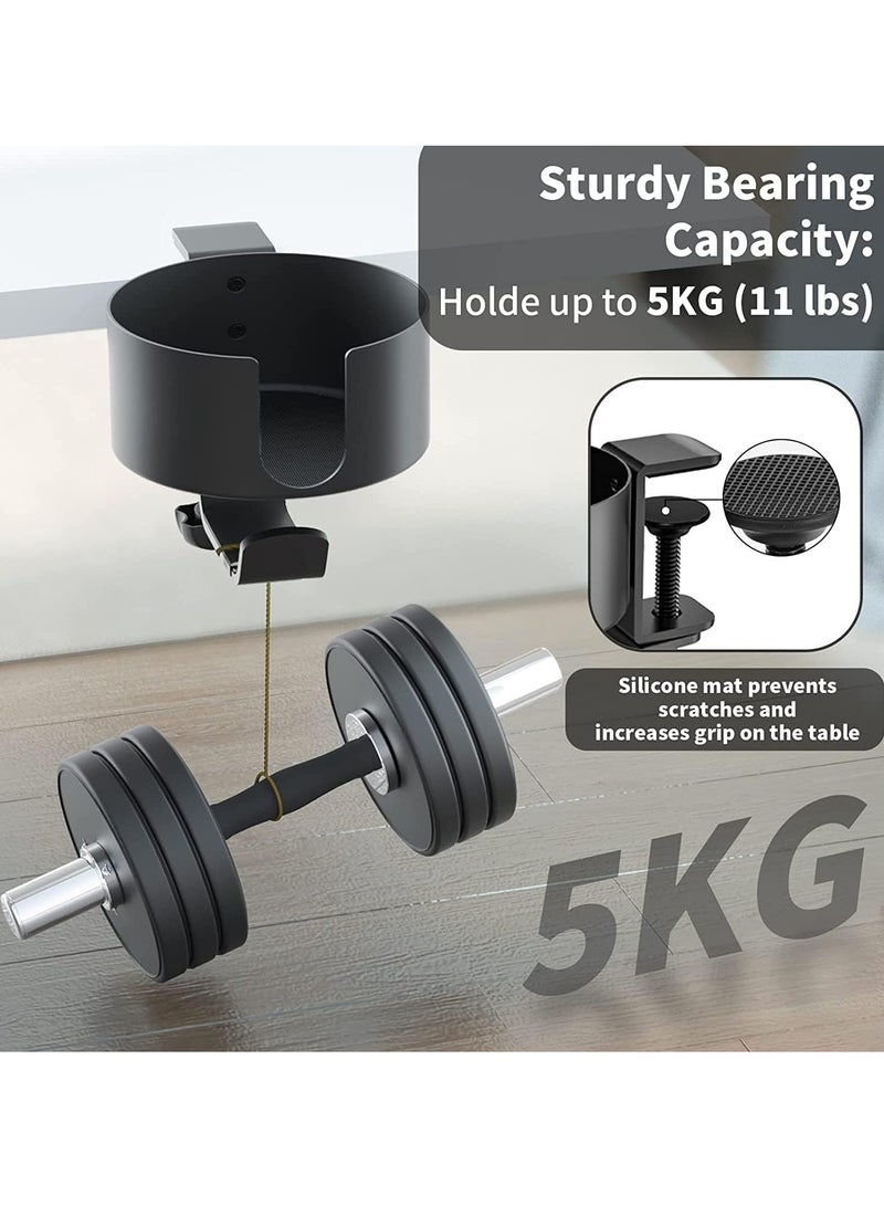 Relex 2 in 1 Desk Cup Holder with Headphone Hanger, Anti-Spill Cup Holder for Desk or Table, Easy to Install, Sturdy and Durable, Enough to Hold Coffee Mugs, Water Bottles, Headphones - Image 4