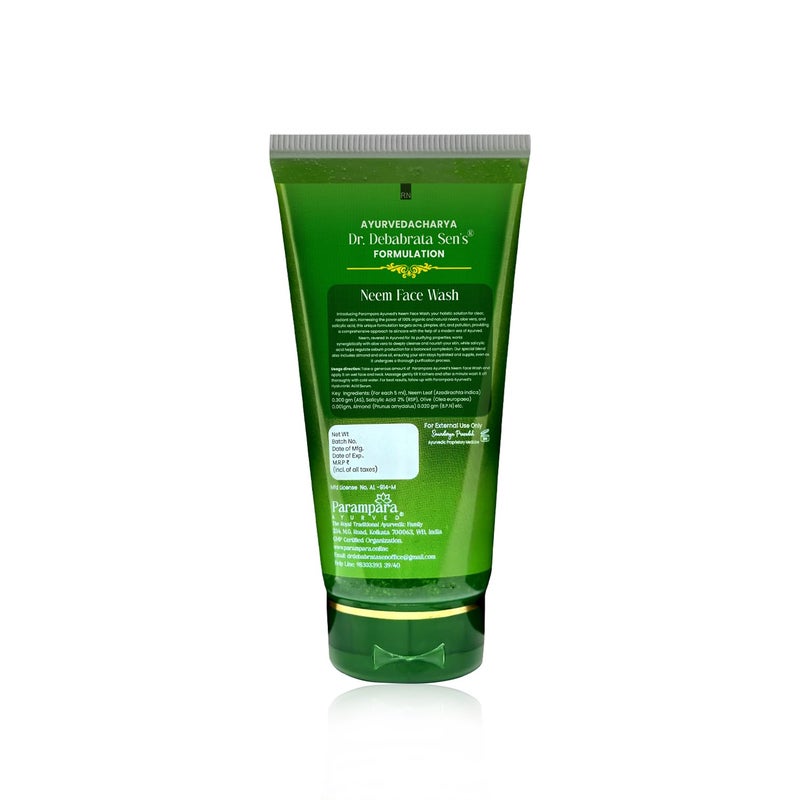 Parampara Ayurved Neem Face Wash For Pimple Control AntiAcne Oil Control Deep Cleansing Acne Treatment Blackhead Removal Paraben SulfateFree Natural AntiInflammatory 150ml - Image 2