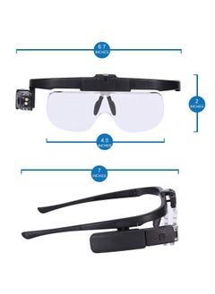 Y&D Rechargeable Head Magnifier Glasses, Hands Free Mount 3 Detachable Lenses and 2 Led Lights, Great Magnifying Glasses for Reading Hobby  - Image 3