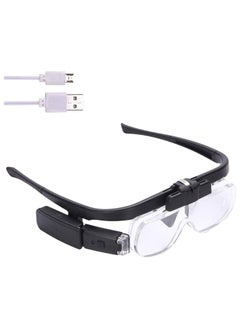 Y&D Rechargeable Head Magnifier Glasses, Hands Free Mount 3 Detachable Lenses and 2 Led Lights, Great Magnifying Glasses for Reading Hobby  - Image 1