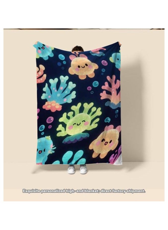 عام بطانية رقيقة من الفانيلا الكرتونية للأطفال أو الطلاب (دافئة ومريحة ومناسبة للنوم والألعاب) 100 سم * 150 سم - 294 - Image 1