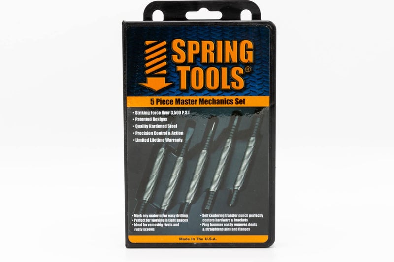 Spring Tools Master Mechanics 5-Piece Metal Working Tool Set - Auto Body Repair Kit - Made in USA - Includes Ping Hammer, HSS Punch, Cold Chisel - Professional Automotive Tools - Image 4