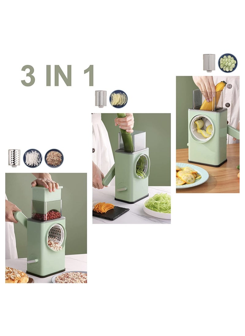 ELTRAZONE Rotary Vegetable Cutter + Cheese Grater - Vegetable Shredder Round Mandoline Slicer, Grater, Salad Maker - Large Feed Port  - Image 2