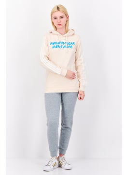 adidas Originals Women Sportswear Fit Long Sleeves Outdoor Hoodie, Cream  - Image 4
