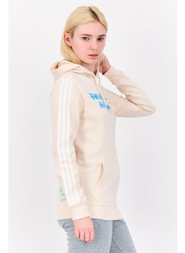 adidas Originals Women Sportswear Fit Long Sleeves Outdoor Hoodie, Cream  - Image 3