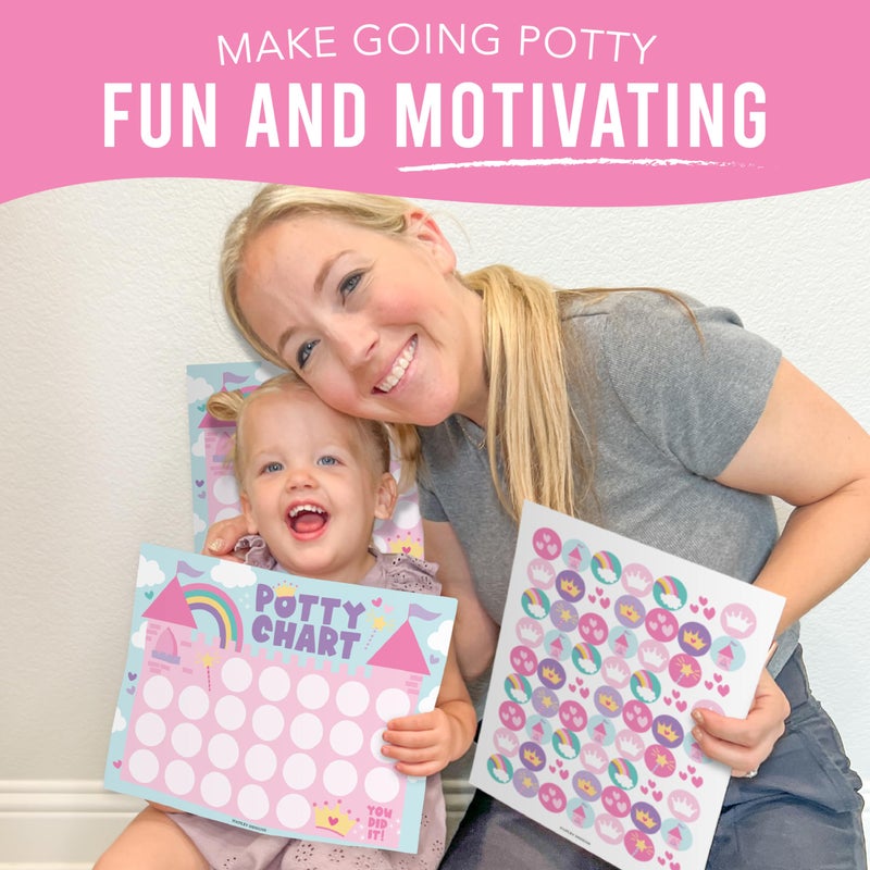 Hadley Designs Princess Potty Training Chart for Toddler Girl - Potty Training Sticker Chart for Girls, Sticker Chart for Kids Potty Training Reward Chart, Kids Reward Chart - Image 5