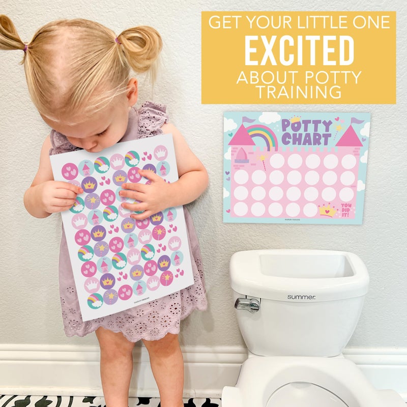 Hadley Designs Princess Potty Training Chart for Toddler Girl - Potty Training Sticker Chart for Girls, Sticker Chart for Kids Potty Training Reward Chart, Kids Reward Chart - Image 4