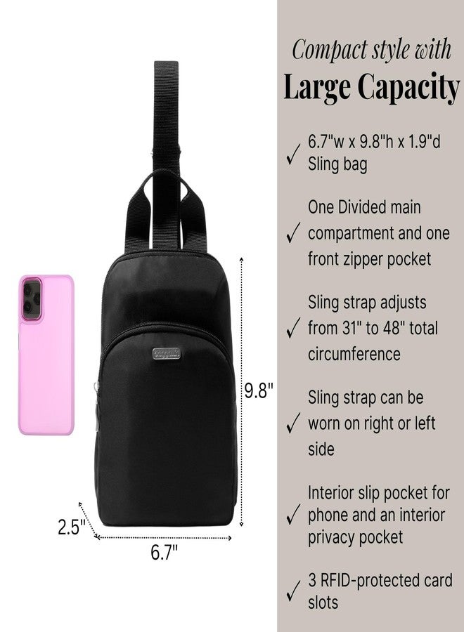 Baggallini Essential Sling - Small 12x7 Inch Sling Crossbody Bag with Convertible Adjustable Shoulder Strap - Image 3