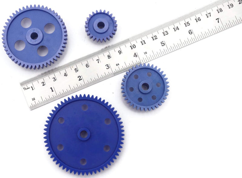 Electronicspices Electronic Spices COMBO OF Blue Gear Plastic Wheel in For DC Motor DIY Model Toys 61 TOOTH + 50 TOOTH + 36 TOOTH +26 TOOTH PAIR OF 4 - Image 3
