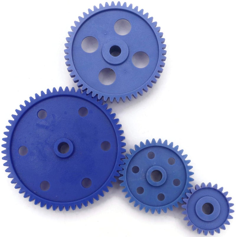 Electronicspices Electronic Spices COMBO OF Blue Gear Plastic Wheel in For DC Motor DIY Model Toys 61 TOOTH + 50 TOOTH + 36 TOOTH +26 TOOTH PAIR OF 4 - Image 2