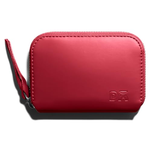 DailyObjects Crimson Red Zipper Slim Card & Coin Wallet | Made with Vegan Leather Material | Carefully Handcrafted | Coin Pocket - Image 1