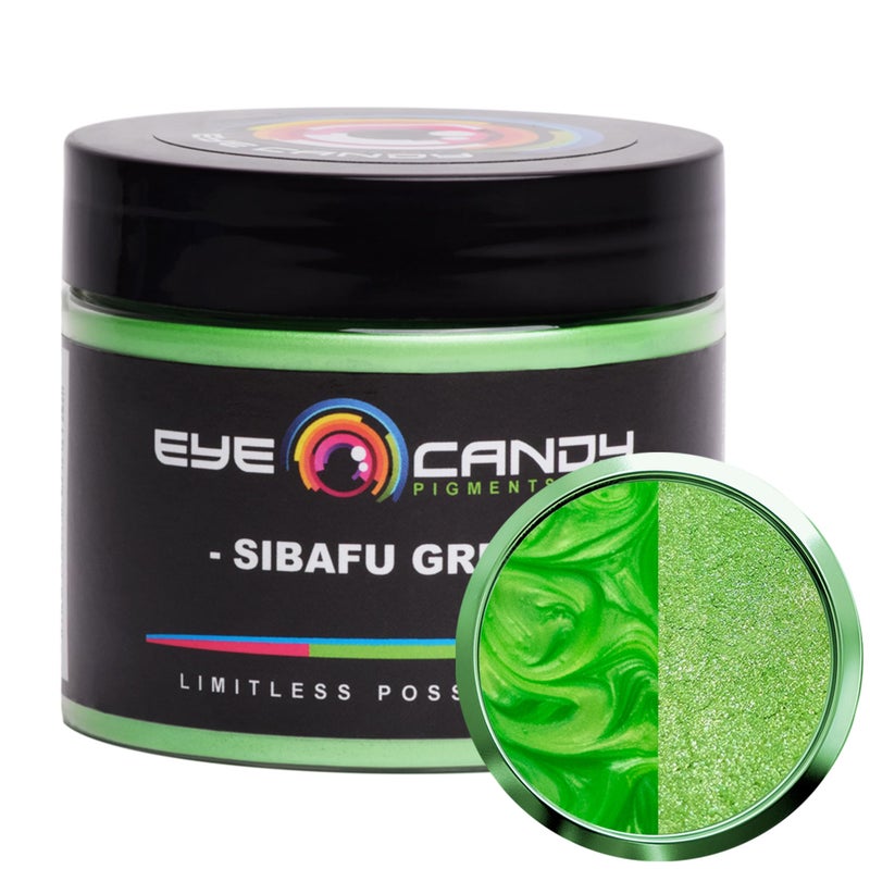 Eye Candy Pigments Premium Green Mica Powder - Sibafu Green (50gr) - for Epoxy, Resin, Soap, Paint, Woodworking, Acrylic Pouring, Bath Bombs, Fishing Lures - DIY Arts and Crafts Additive - Image 2