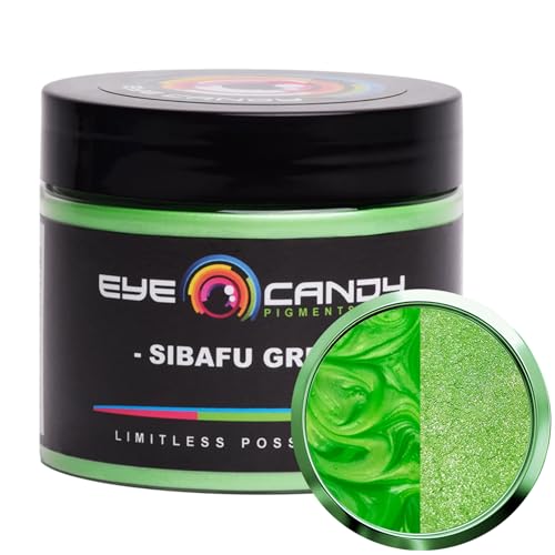 Eye Candy Pigments Premium Green Mica Powder - Sibafu Green (50gr) - for Epoxy, Resin, Soap, Paint, Woodworking, Acrylic Pouring, Bath Bombs, Fishing Lures - DIY Arts and Crafts Additive - Image 1