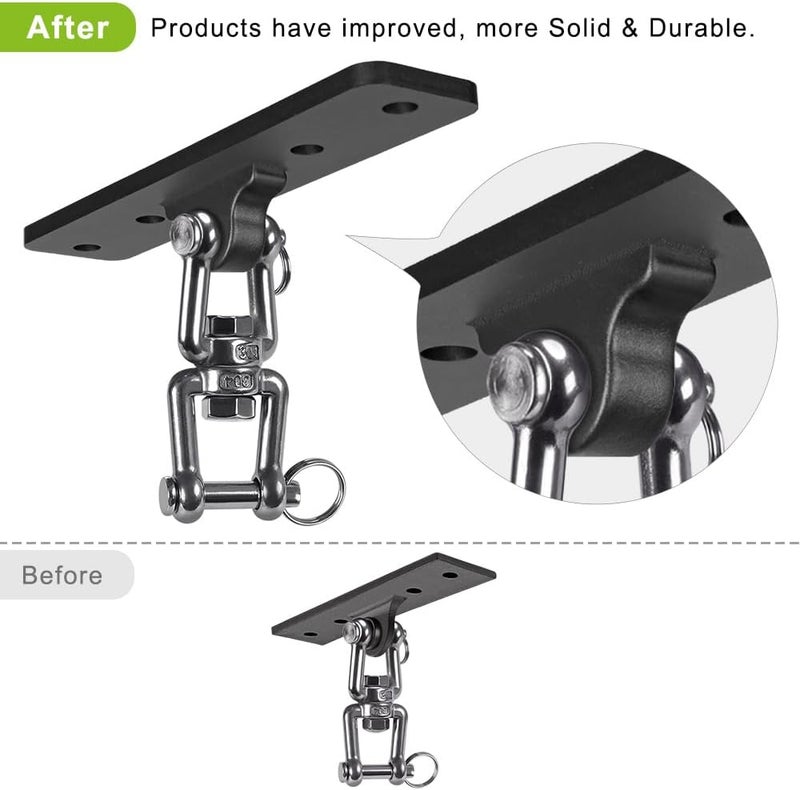 Dolibest Hanging Kits Hammock Chair Hardware, Heavy Duty Swing Hanger with Chain for Indoor Outdoor Playground Hanging Hammock Chair Punching Bags, 4 Screws, 600 LB Capacity, 3.28ft, 360° Rotation - Image 2