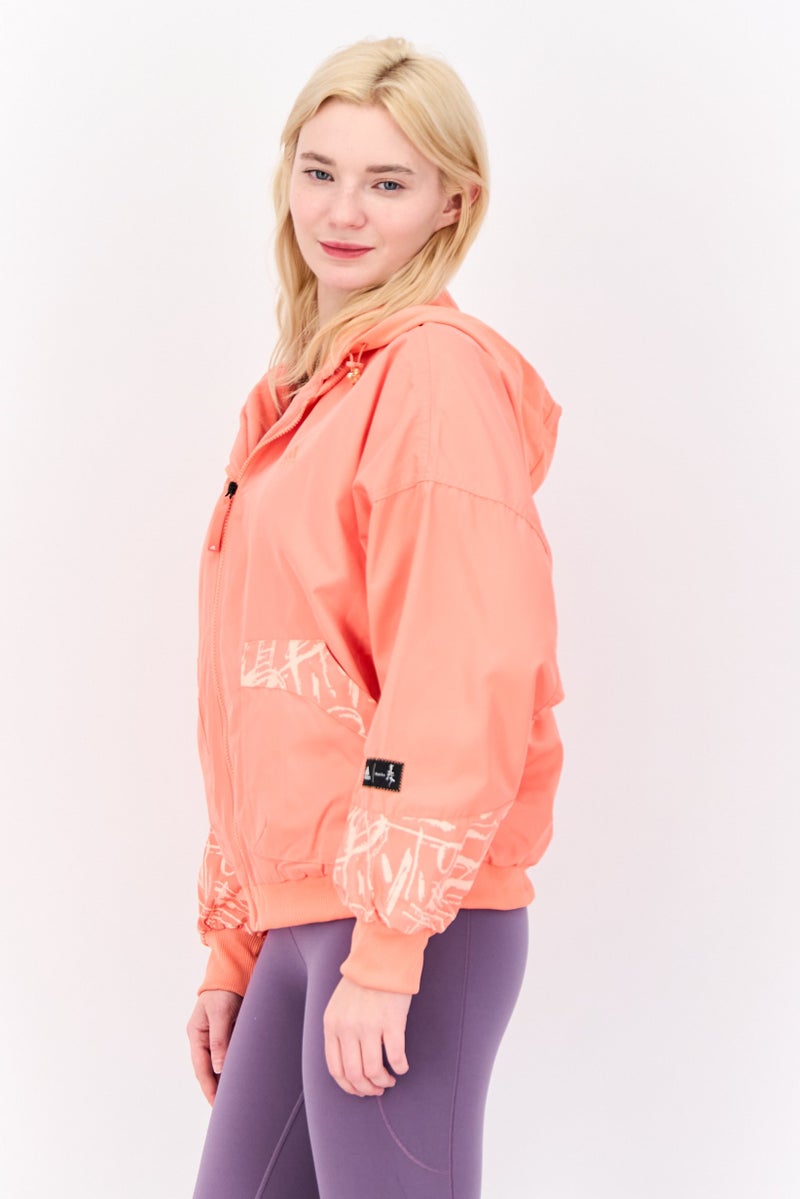 Adidas جاكيتات خارجية طويلة الأكمام للنساء، رياضية، لون كورال - Image 2