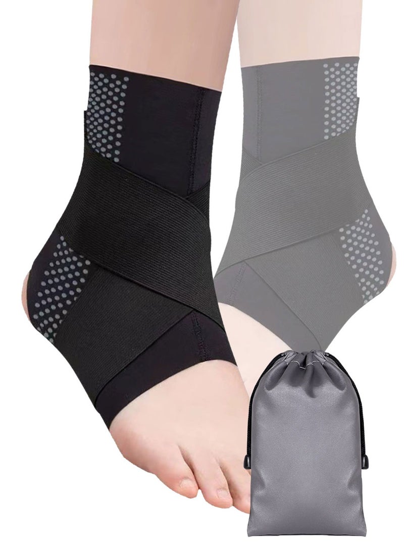 Syarme Ankle Brace, 2Pcs Adjustable Ankle Support Brace, Foot Brace for Men and Women Ankle ankle Joint Heel Splint Ankle Cuff Ankle Support for Strains, Sports Ankle Brace L - Image 1